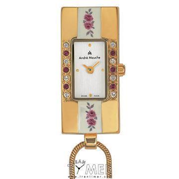 ساعت گردنبندی زنانه آندره موشه Andre Mouche Watch Necklace Rose Crystal 538-02161